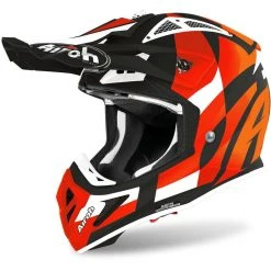 Casque De Moto Cross Enduro En Fibre Airoh AVIATOR ACE Trick Matt Orange