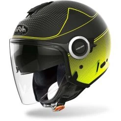 Casque De Moto Double Visière Jet Airoh HELIOS Map Matt Yellow