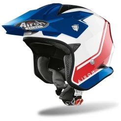 Casque De Moto En On-Off Urban Jet Airoh TRR S Keen Blue Red Glossy Fiber
