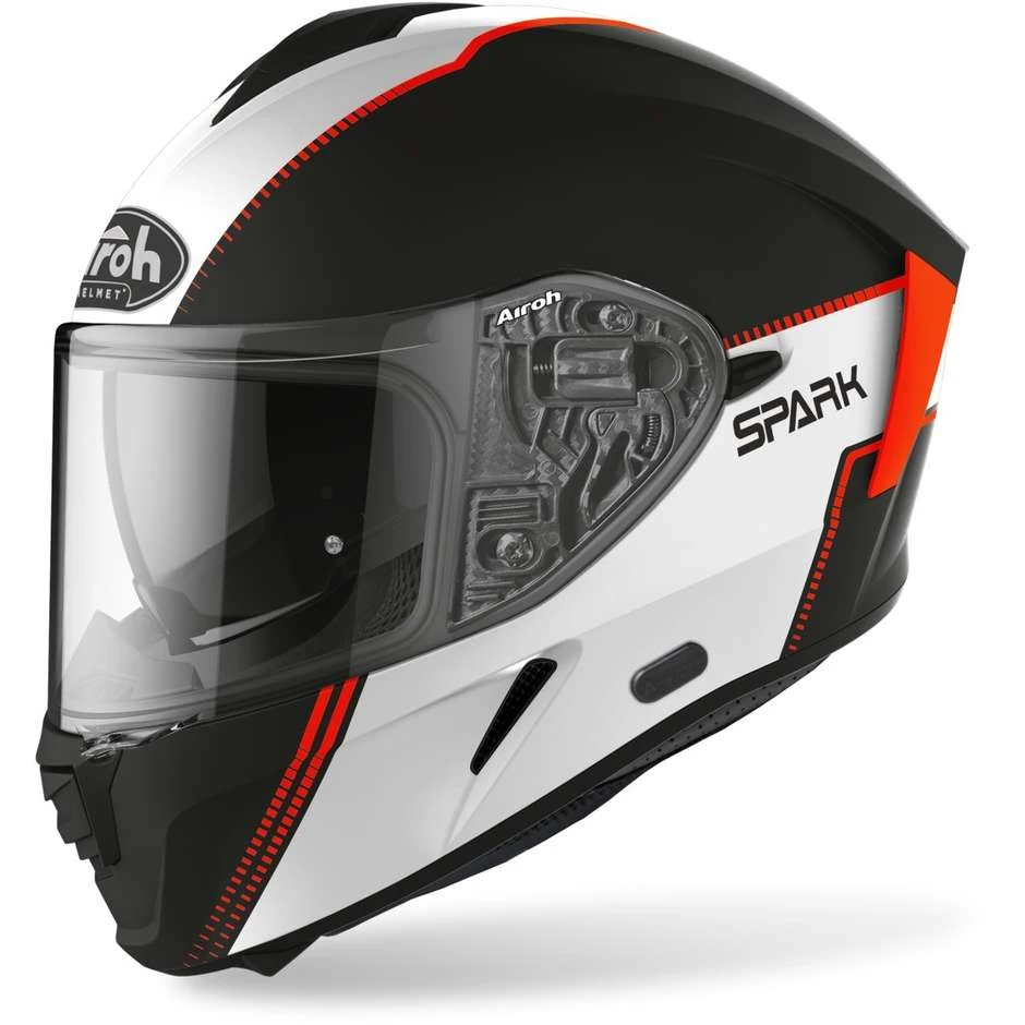 Casque De Moto Intégral Double Visière Airoh SPARK Flow Matt Orange 3 Casque De Moto Intégral Double Visière Airoh SPARK Flow Matt Orange