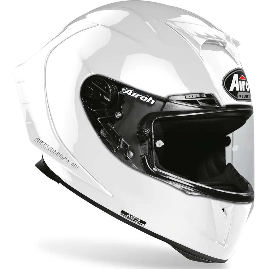 Casque De Moto Intégral En Fibre Airoh GP550 S Couleur Blanc Brillant 4 Casque De Moto Intégral En Fibre Airoh GP550 S Couleur Blanc Brillant – Image 2