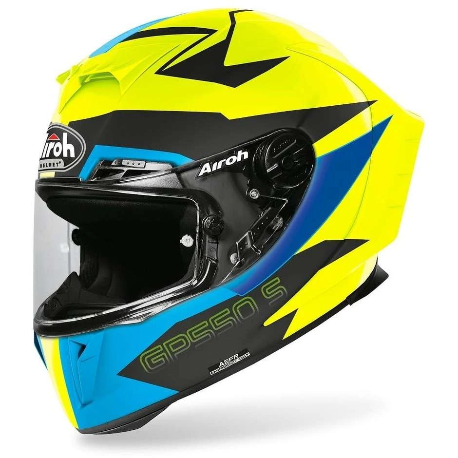 Casque De Moto Intégral En Fibre Airoh GP550 S Vektor Bleu Mat 3 Casque De Moto Intégral En Fibre Airoh GP550 S Vektor Bleu Mat