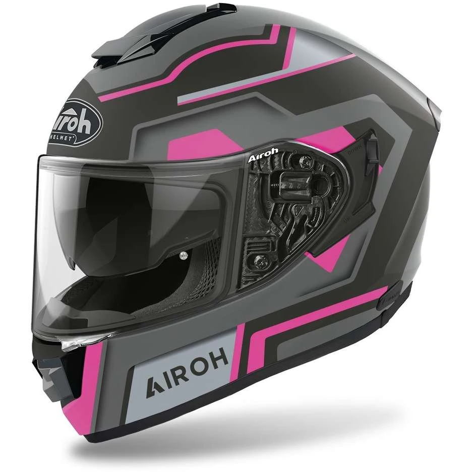 Casque De Moto Intégral En Fibre Airoh ST 501 Carré Rose Mat 3 Casque De Moto Intégral En Fibre Airoh ST 501 Carré Rose Mat