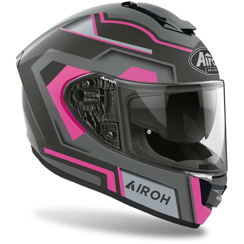 Casque De Moto Intégral En Fibre Airoh ST 501 Carré Rose Mat 5 Casque De Moto Intégral En Fibre Airoh ST 501 Carré Rose Mat – Image 3
