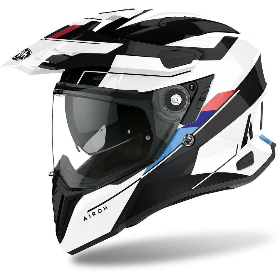 Casque De Moto Intégral On-Off Touring Airoh COMMANDER Skill Glossy White 3 Casque De Moto Intégral On-Off Touring Airoh COMMANDER Skill Glossy White