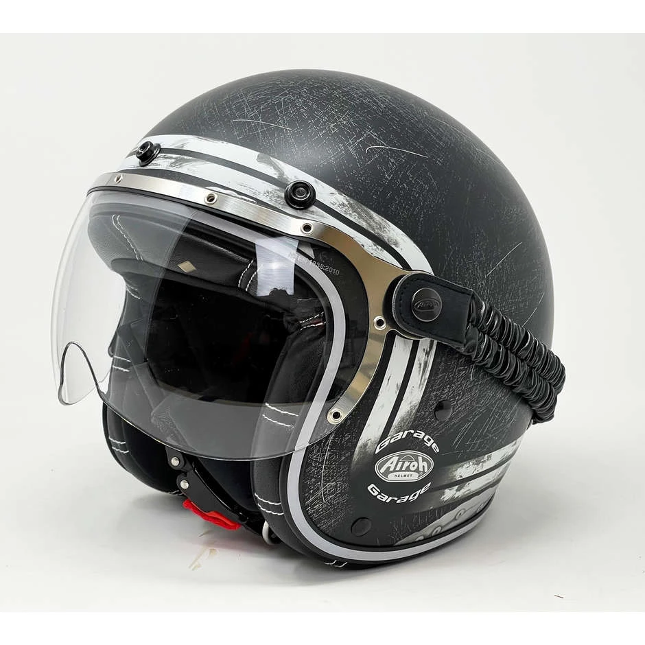 Casque De Moto Jet Custom Airoh Garage Raw Matt Avec Des Lunettes 7 Casque De Moto Jet Custom Airoh Garage Raw Matt Avec Des Lunettes – Image 5