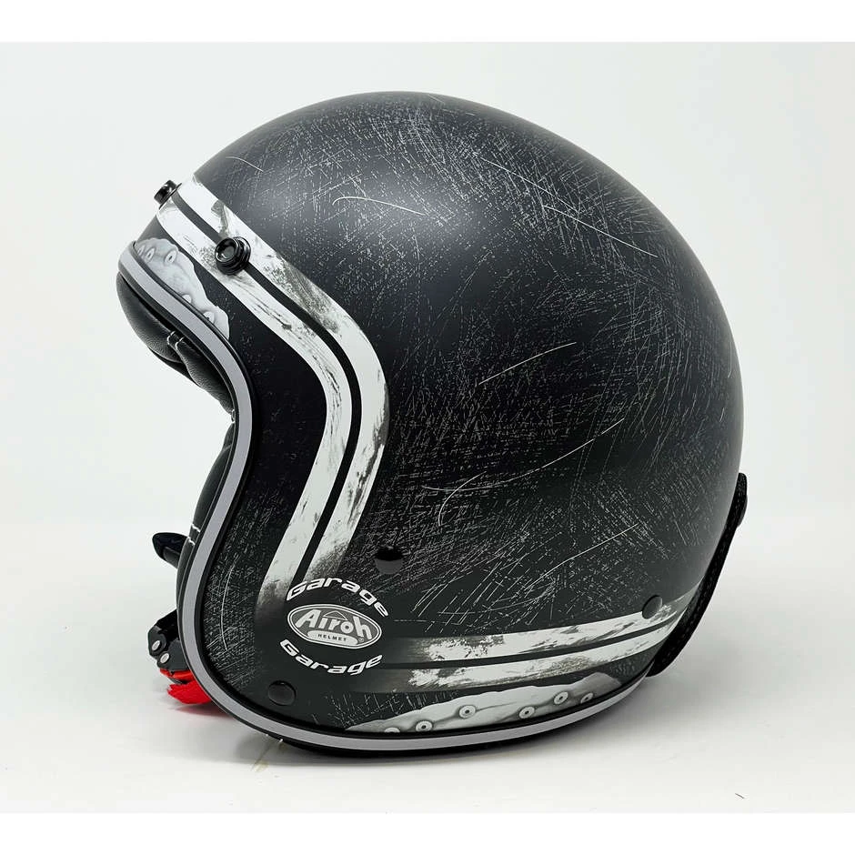 Casque De Moto Jet Custom Airoh Garage Raw Matt Avec Des Lunettes 11 Casque De Moto Jet Custom Airoh Garage Raw Matt Avec Des Lunettes – Image 9