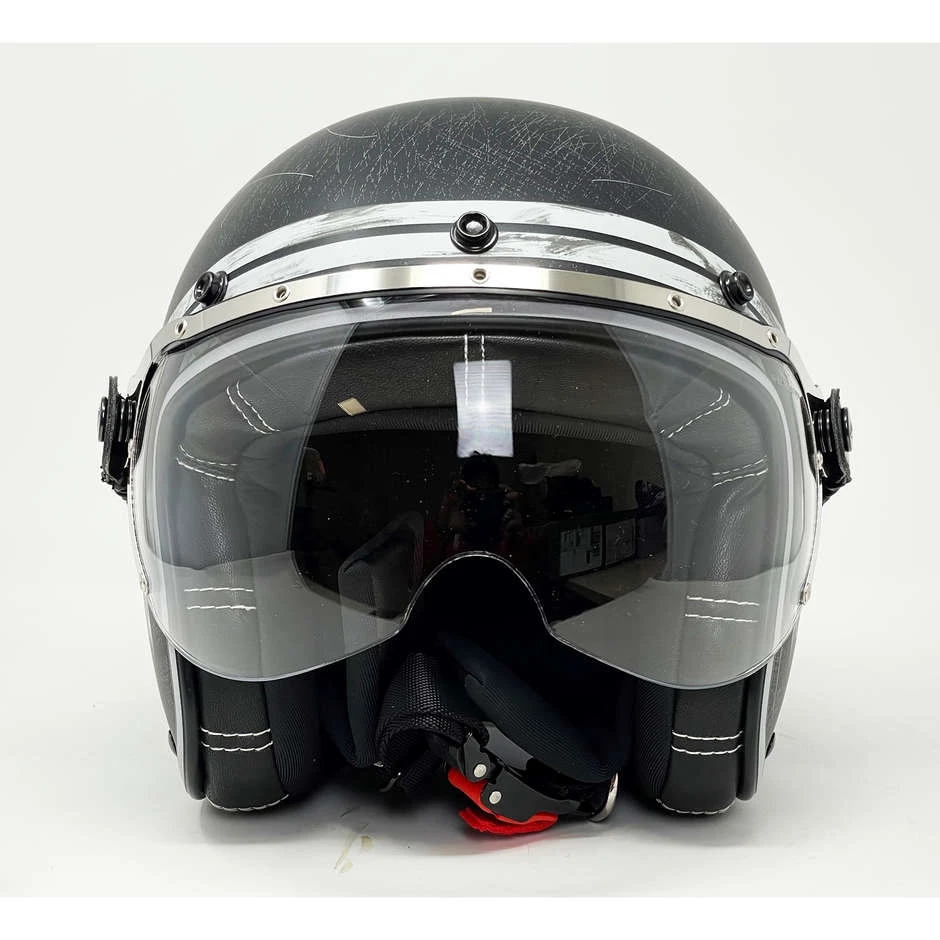 Casque De Moto Jet Custom Airoh Garage Raw Matt Avec Des Lunettes 8 Casque De Moto Jet Custom Airoh Garage Raw Matt Avec Des Lunettes – Image 6