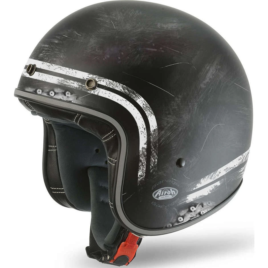 Casque De Moto Jet Custom Airoh Garage Raw Matt Avec Des Lunettes 4 Casque De Moto Jet Custom Airoh Garage Raw Matt Avec Des Lunettes – Image 2