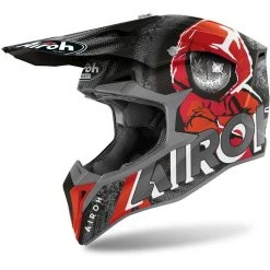 Casque Moto Cross Enduro Airoh WRAAP Alien Rouge Mat