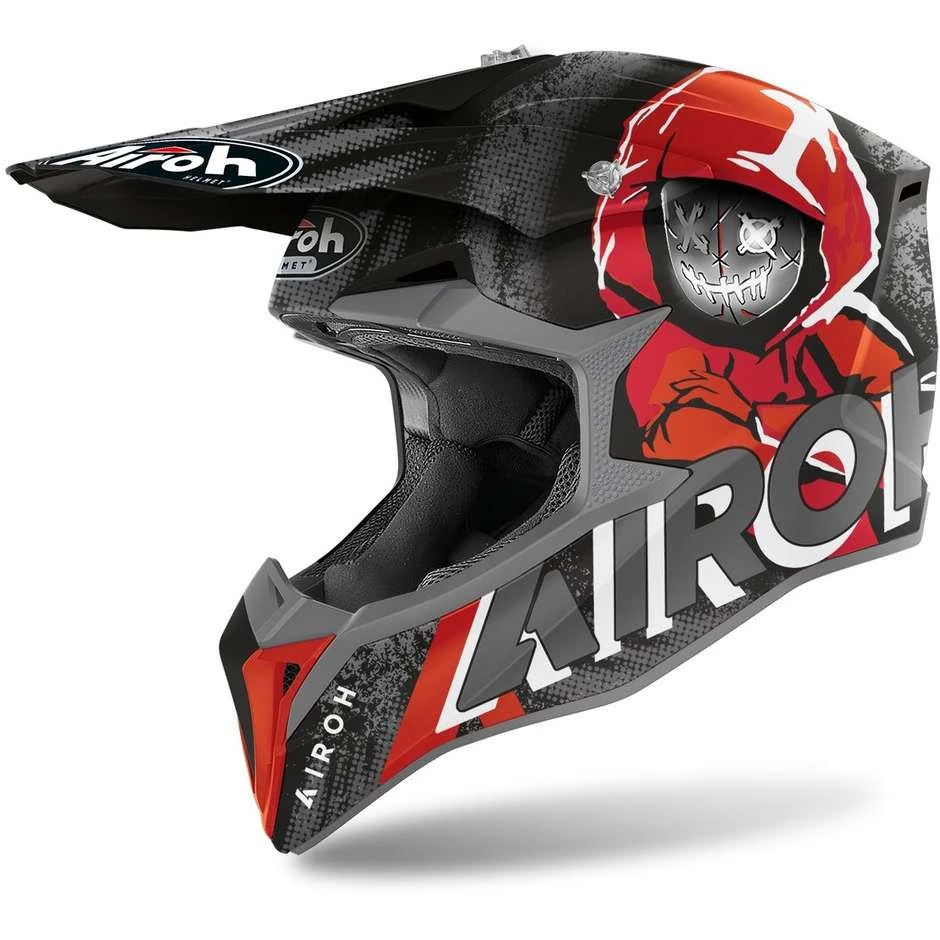 Casque Moto Cross Enduro Airoh WRAAP Alien Rouge Mat 3 Casque Moto Cross Enduro Airoh WRAAP Alien Rouge Mat