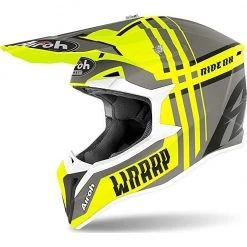 Casque Moto Cross Enduro Airoh WRAAP Broken Matt Yellow