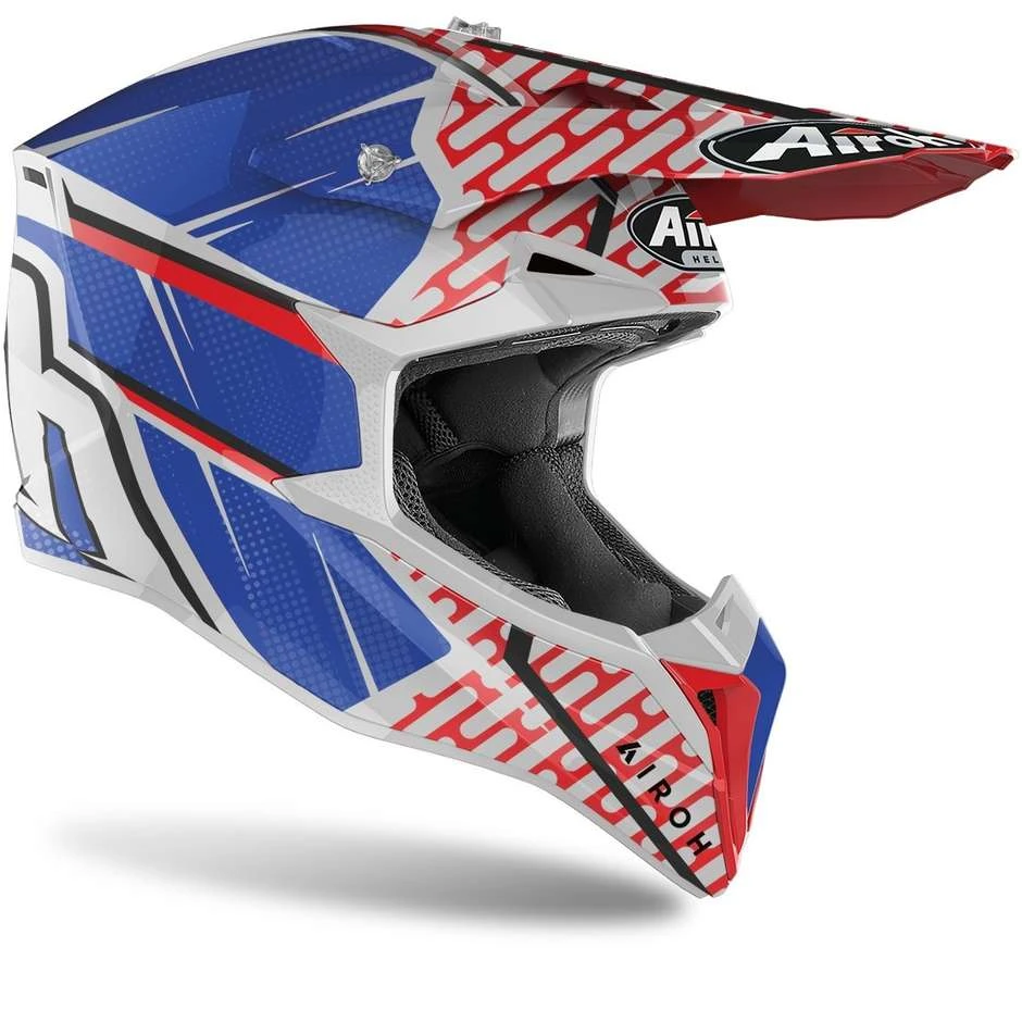 Casque Moto Cross Enduro Airoh WRAAP Idol Rouge Bleu Brillant 4 Casque Moto Cross Enduro Airoh WRAAP Idol Rouge Bleu Brillant – Image 2