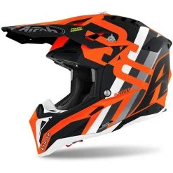 Casque Moto Cross Enduro En Fibre HPC Airoh AVIATOR 3 Rainbow Matt Orange