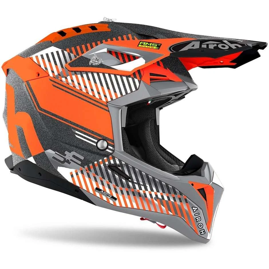 Casque Moto Cross Enduro En Fibre HPC Airoh AVIATOR 3 Wave Glossy Orange Chrome 4 Casque Moto Cross Enduro En Fibre HPC Airoh AVIATOR 3 Wave Glossy Orange Chrome – Image 2