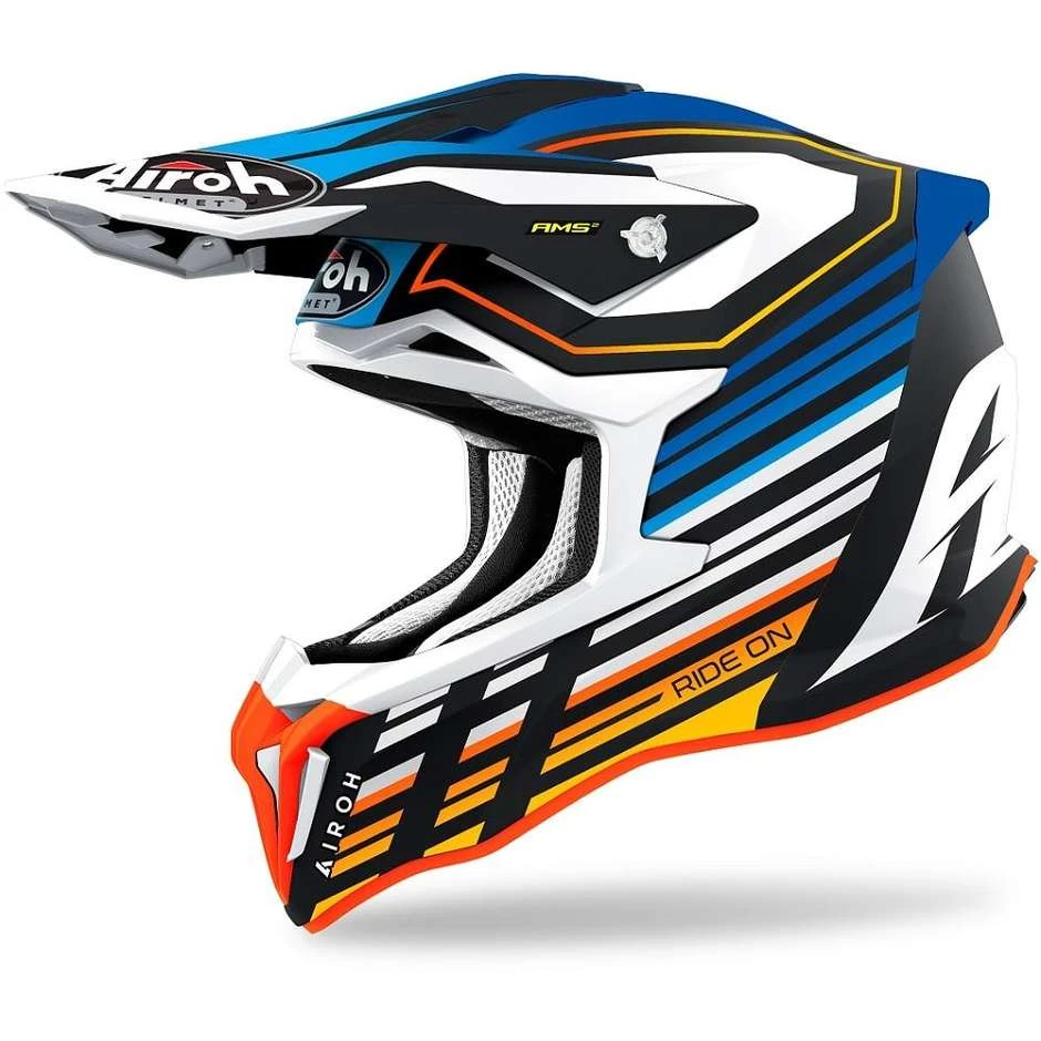 Casque Moto Cross Enduro En Fibre HPC Airoh STRYCKER Shaded Matt Blue 3 Casque Moto Cross Enduro En Fibre HPC Airoh STRYCKER Shaded Matt Blue