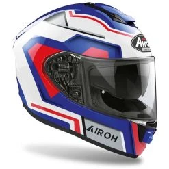 Casque Moto Intégral En Fibre Airoh ST 501 Carré Bleu Rouge Brillant -Airoh Soldes 2024 casque moto integral en fibre airoh st 501 carre bleu rouge brillant 132030