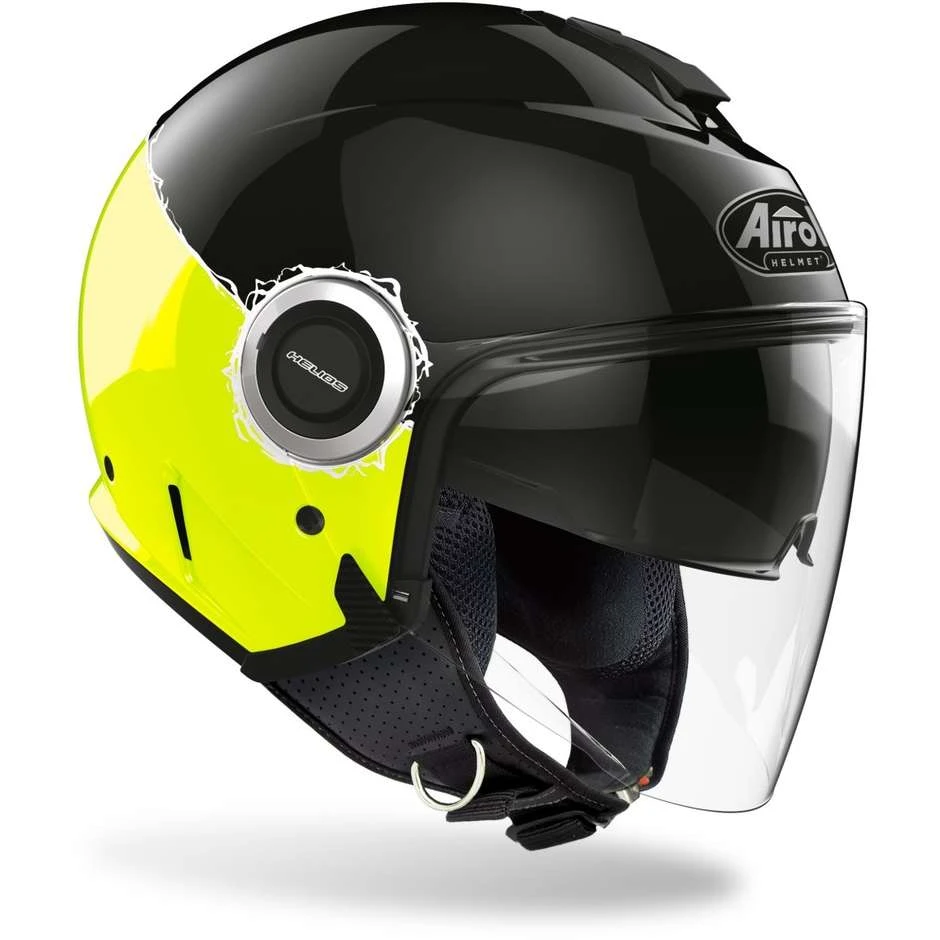 Casque Moto Jet Double Visor Airoh HELIOS Fluo Black Glossy Yellow 5 Casque Moto Jet Double Visor Airoh HELIOS Fluo Black Glossy Yellow – Image 3
