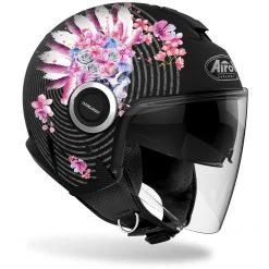 Casque Moto Jet Double Visor Airoh HELIOS Mad Black Pink Opaque -Airoh Soldes 2024 casque moto jet double visor airoh helios mad black pink opaque 128149