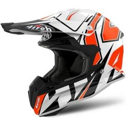 Cross Enduro Casque De Moto Airoh Terminator Open Vision Shock Orange Glossy White