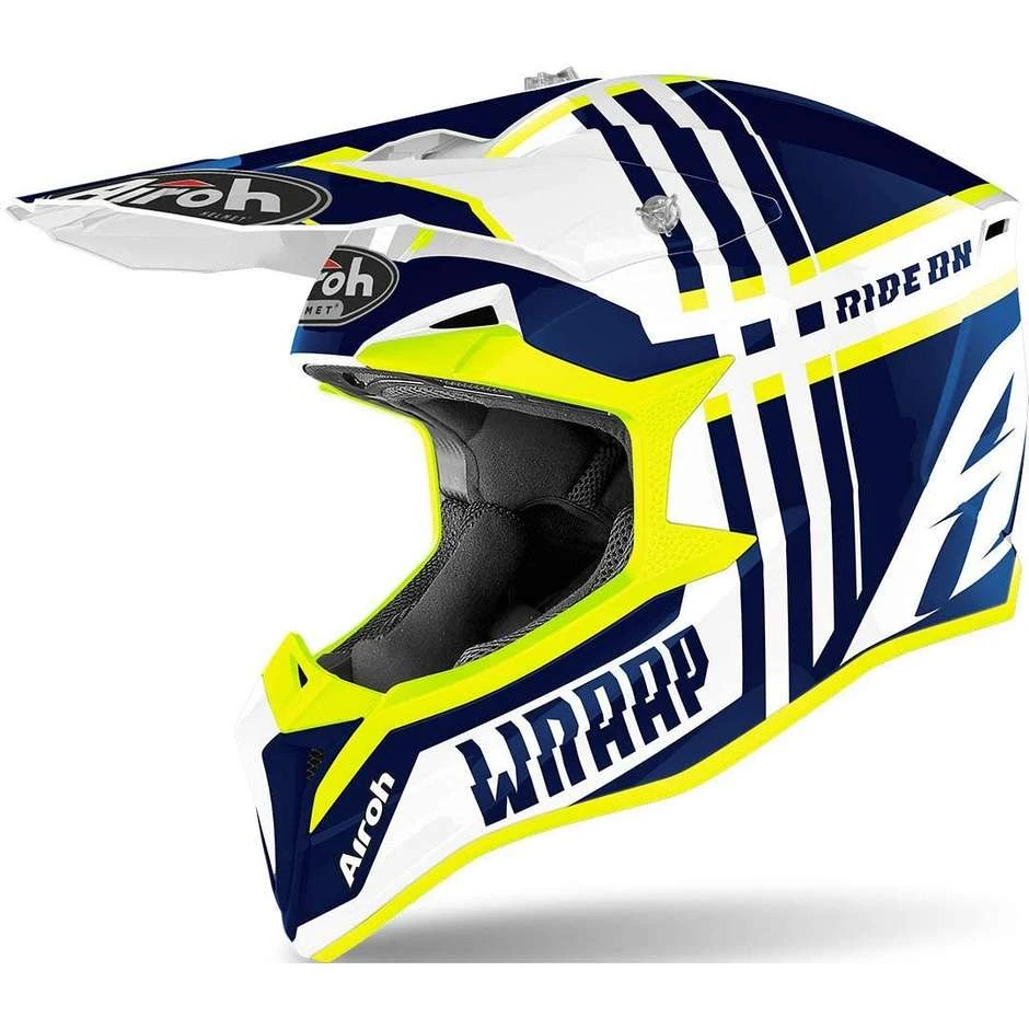 Cross Enduro Casque De Moto Airoh WRAAP Broken Glossy Blue 3 Cross Enduro Casque De Moto Airoh WRAAP Broken Glossy Blue