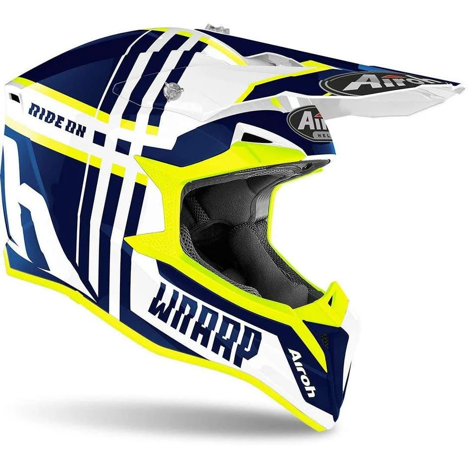 Cross Enduro Casque De Moto Airoh WRAAP Broken Glossy Blue 4 Cross Enduro Casque De Moto Airoh WRAAP Broken Glossy Blue – Image 2
